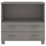 Credenza HAMAR Grigio Chiaro 85x35x80 cm Legno Massello di Pino