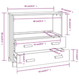 Credenza HAMAR Grigio Chiaro 85x35x80 cm Legno Massello di Pino