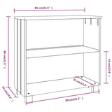 Credenza HAMAR Grigio Scuro 85x35x80 cm Legno Massello di Pino