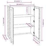 Scaffale per Credenza Grigio Chiaro 85x35x100 cm Legno di Pino