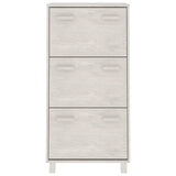 Scarpiera HAMAR Bianca 59,5x35x117 cm in Legno Massello di Pino