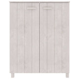 Scarpiera HAMAR Bianca 85x40x108 cm in Legno Massello di Pino