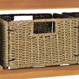 Mobile da Bagno con Lavabi in Marmo Nero Legno Massello Teak