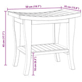Tavolino da Bagno 50x35x45 cm in Legno Massello di Teak