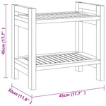 Tavolino da Bagno 45x30x45 cm in Legno Massello di Teak