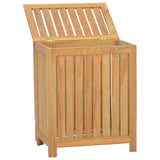 Cesto del Bucato 50x35x60 cm in Legno Massello di Teak