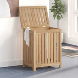 Cesto del Bucato 50x35x60 cm in Legno Massello di Teak