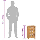 Cesto del Bucato 35x25x60 cm in Legno Massello di Teak