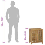 Cesto del Bucato 50x35x60 cm in Legno Massello di Teak
