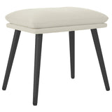 Poggiapiedi Bianco Crema 45x29,5x35 cm in Velluto