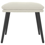 Poggiapiedi Bianco Crema 45x29,5x35 cm in Velluto