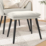 Poggiapiedi Bianco Crema 45x29,5x35 cm in Velluto