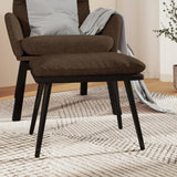 Poggiapiedi Marrone 45x29,5x35 cm in Tessuto e Similpelle