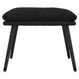 Poggiapiedi Nero 45x29,5x35 cm in Tessuto e Similpelle