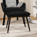 Poggiapiedi Nero 45x29,5x35 cm in Tessuto e Similpelle