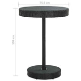 Set Bar da Giardino 5 pz con Cuscini Polyrattan Nero