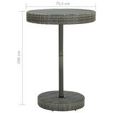 Set da Bar da Giardino 5 pz con Cuscini in Polyrattan Grigio