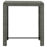 Set da Bar da Giardino 5 pz con Cuscini in Polyrattan Grigio
