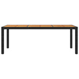 Set da Pranzo da Giardino 7 pz con Cuscini in Polyrattan Nero