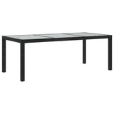 Set da Pranzo da Giardino 7 pz con Cuscini in Polyrattan Nero