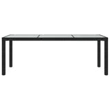 Set da Pranzo da Giardino 7 pz con Cuscini in Polyrattan Nero