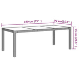 Set da Pranzo per Esterni 7 pz con Cuscini in Polyrattan Grigio