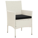 Set Mobili da Giardino 5 pz con Cuscini in Polyrattan Bianco