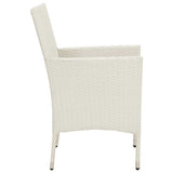 Set Mobili da Giardino 5 pz con Cuscini in Polyrattan Bianco