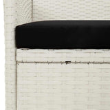 Set Mobili da Giardino 5 pz con Cuscini in Polyrattan Bianco