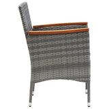Set da Pranzo per Giardino 7 pz con Cuscini Polyrattan Grigio