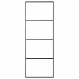 Porta Scorrevole Vetro Smerigliato ESG Alluminio 76x205 cm Nera