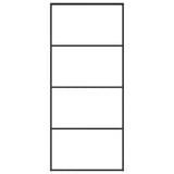 Porta Scorrevole Vetro Smerigliato ESG Alluminio 90x205 cm Nera