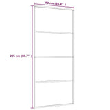 Porta Scorrevole in Vetro ESG e Alluminio 90x205 cm Bianca