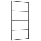 Porta Scorrevole in Vetro ESG e Alluminio 102,5x205 cm Nera