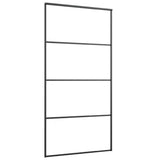 Porta Scorrevole in Vetro ESG e Alluminio 102,5x205 cm Nera