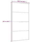 Porta Scorrevole in Vetro ESG e Alluminio 102,5x205 cm Nera