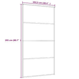 Porta Scorrevole in Vetro ESG e Alluminio 102,5x205 cm Nera