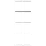 Porta Scorrevole Nera 76x205 cm in Vetro ESG e Alluminio