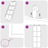 Porta Scorrevole Nera 76x205 cm in Vetro ESG e Alluminio