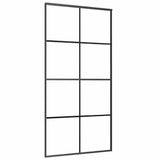 Porta Scorrevole Nera 102,5x205 cm in Vetro ESG e Alluminio