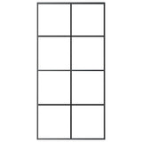 Porta Scorrevole Nera 102,5x205 cm in Vetro ESG e Alluminio