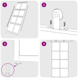 Porta Scorrevole Nera 102,5x205 cm in Vetro ESG e Alluminio