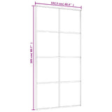 Porta Scorrevole in Vetro ESG e Alluminio 102,5x205 cm Bianca