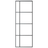 Porta Scorrevole ESG Vetro e Alluminio 76x205 cm Nera