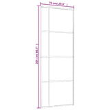 Porta Scorrevole ESG Vetro e Alluminio 76x205 cm Nera