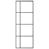 Porta Scorrevole Smerigliato ESG Vetro Alluminio 76x205 cm Nera