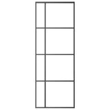 Porta Scorrevole Smerigliato ESG Vetro Alluminio 76x205 cm Nera