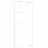 Porta Scorrevole in Vetro ESG e Alluminio 90x205 cm Bianca