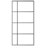 Porta Scorrevole in Vetro ESG e Alluminio 102,5x205 cm Nera