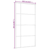 Porta Scorrevole in Vetro ESG e Alluminio 102,5x205 cm Nera